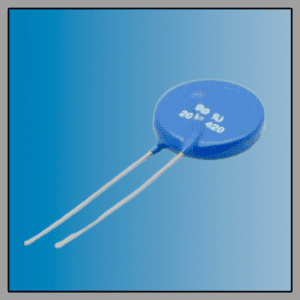 metal oxide varistor disc - with radial leads and epoxy coating