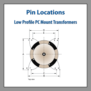 pin locations drawing lowprofile pc mount transformers