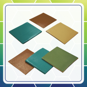 Thermal Interface Materials, eight insulator pads shown which are compressible and thermally conductive Thermal Interface Materials, eight insulator pads shown which are compressible and thermally conductive