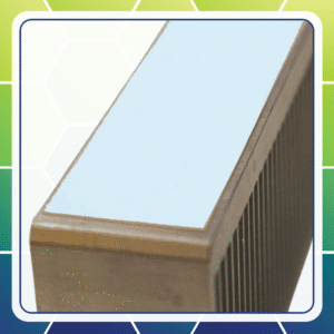 Thermal Interface Materials mounted to a heatsink ,thermal pad made from Keratherm White 86/30 2.5 W/mK  Thermal Interface Materials mounted to a heatsink ,thermal pad made from Keratherm White 86/30 2.5 W/mK having high thermal conductivity and is highly compressible