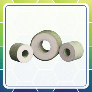 Three ceramic composite resistor discs on edge Three ceramic composite resistor discs on edge